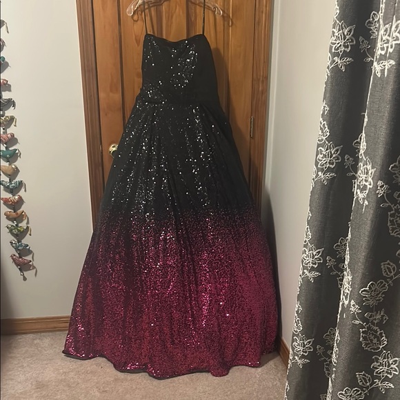 jovani ombre sequin dress Jovani 36874 Ombre Sequin Strapless Dress